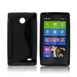 CUSTODIA GEL TPU SILICONE DOUBLE per NOKIA X, X+ COLORE NERO