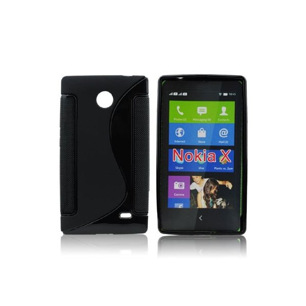 CUSTODIA GEL TPU SILICONE DOUBLE per NOKIA X, X+ COLORE NERO