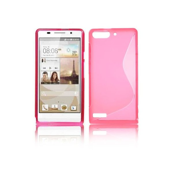 CUSTODIA GEL TPU SILICONE DOUBLE per HUAWEI ASCEND G6 COLORE ROSA (NO G6 4G)