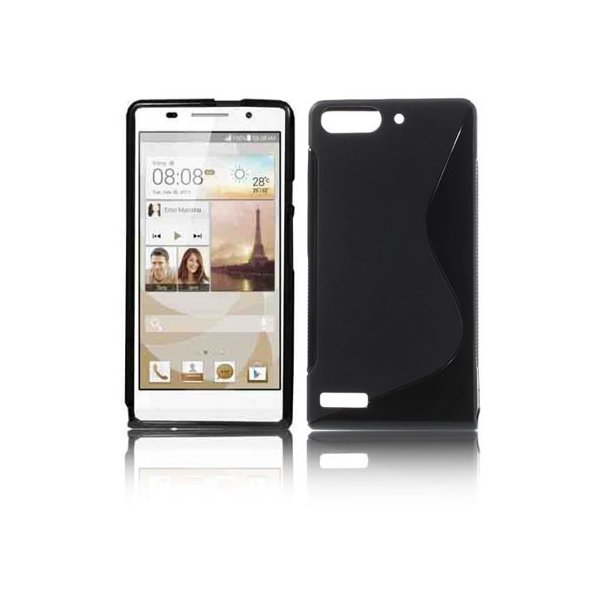 CUSTODIA GEL TPU SILICONE DOUBLE per HUAWEI ASCEND G6 COLORE NERO (NO G6 4G)