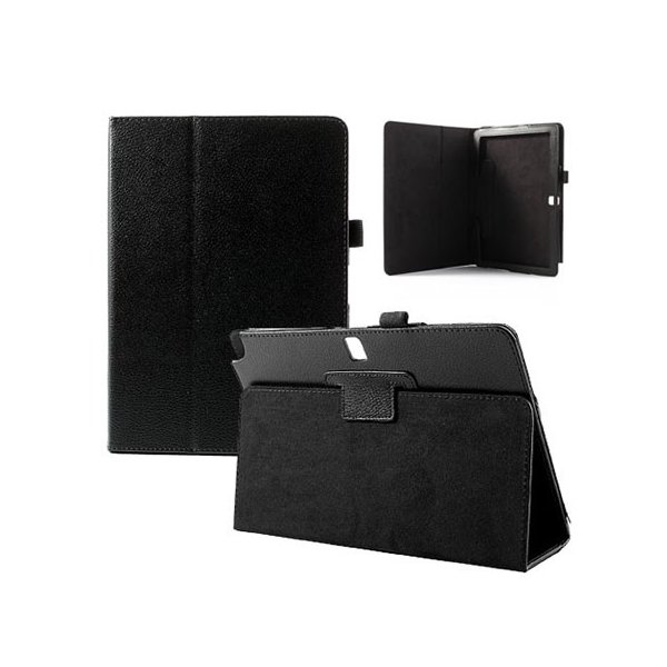 CUSTODIA BOOK ORIZZONTALE PELLE per SAMSUNG GALAXY NOTE 10.1" (2014 EDITION) CON STAND E PORTA PENNA NERO