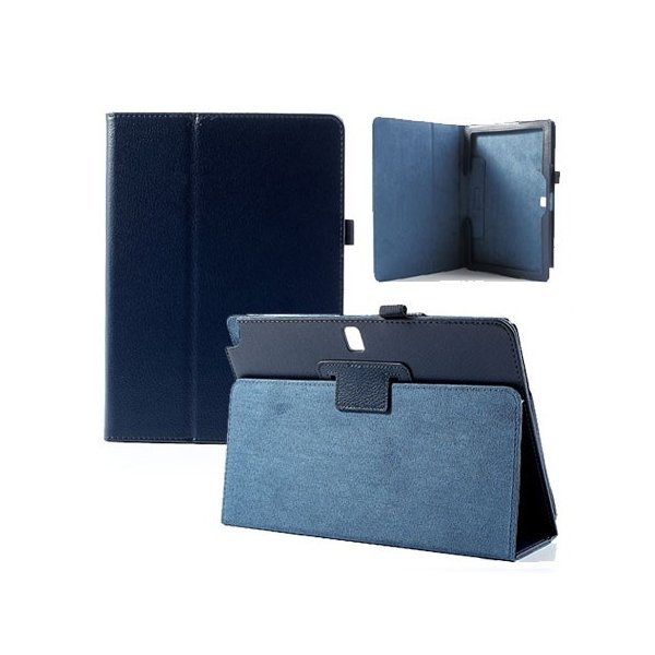 CUSTODIA BOOK ORIZZONTALE PELLE per SAMSUNG GALAXY NOTE 10.1" (2014 EDITION) CON STAND E PORTA PENNA BLU