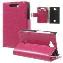 CUSTODIA FLIP ORIZZONTALE BOOK per NOKIA ASHA 503 CON STAND E TASCHE PORTA CARTE COLORE FUCSIA