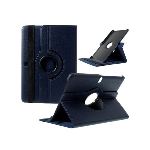 CUSTODIA BOOK PELLE GIREVOLE per SAMSUNG GALAXY TAB PRO 10.1, SM-T520, SM-T525 CON STAND E CHIUSURA ELASTICO COLORE BLU