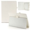 CUSTODIA BOOK ORIZZONTALE PELLE per ASUS MEMO PAD SMART 10 ME301T, PAD FHD 10 ME302C CON STAND E PORTA PENNA COLORE BIANCO