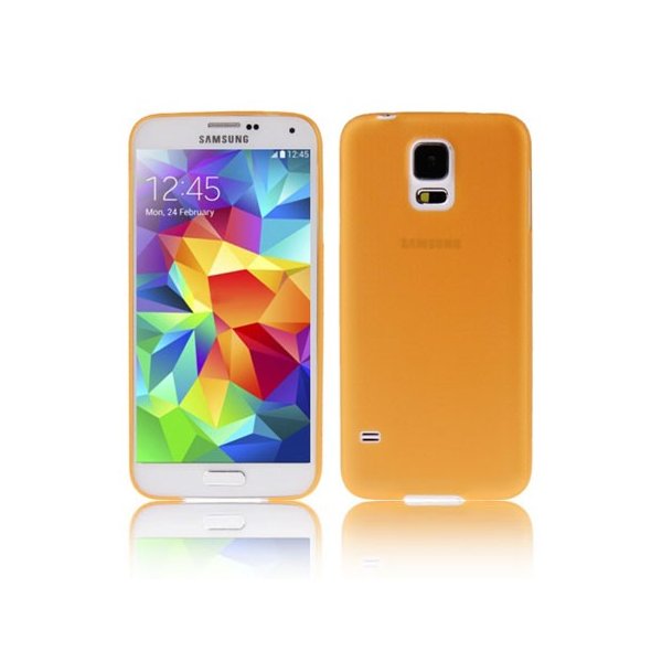 CUSTODIA BACK RIGIDA ULTRA SLIM DA 0,3mm per SAMSUNG G900F GALAXY S5, GALAXY S5 NEO G903F, GALAXY S5 PLUS COLORE ARANCIONE