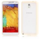 CUSTODIA BACK RIGIDA per SAMSUNG GALAXY NOTE 3, N9000, N9002, N9005 TRASPARENTE CON CORNICE COLORE BIANCO