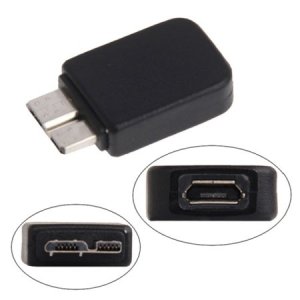 ADATTATORE DA MICRO USB 2.0 A MICRO USB 3.0  per SAMSUNG N9000 GALAXY NOTE 3, G900 GALAXY S5 COLORE NERO