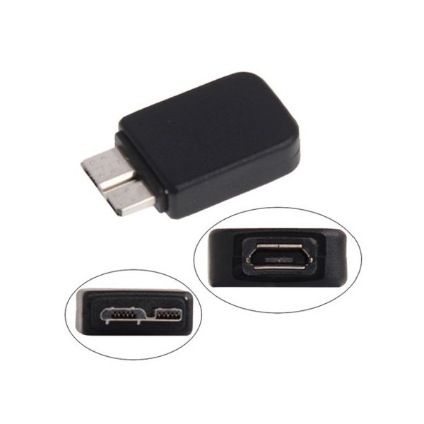 ADATTATORE DA MICRO USB 2.0 A MICRO USB 3.0  per SAMSUNG N9000 GALAXY NOTE 3, G900 GALAXY S5 COLORE NERO