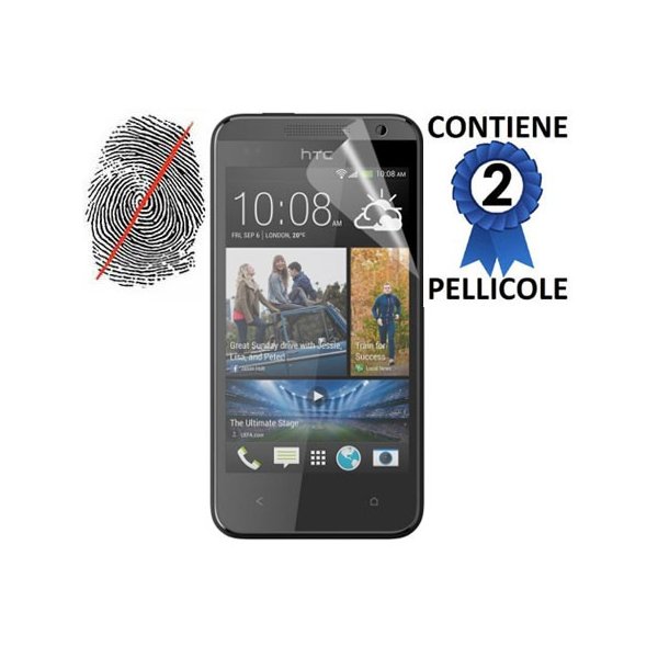 PELLICOLA PROTEGGI DISPLAY ANTIMPRONTA per HTC DESIRE 300 CONFEZIONE 2 PEZZI