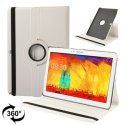 CUSTODIA BOOK PELLE GIREVOLE per SAMSUNG GALAXY NOTE PRO 12.2, SM-P900 CON STAND E CHIUSURA ELASTICO COLORE BIANCO