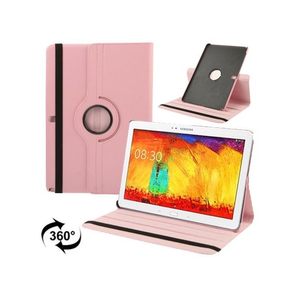 CUSTODIA BOOK PELLE GIREVOLE per SAMSUNG GALAXY NOTE PRO 12.2, SM-P900 CON STAND E CHIUSURA ELASTICO COLORE ROSA