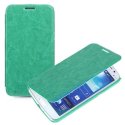 CUSTODIA FLIP ORIZZONTALE PELLE per SAMSUNG G7106 GALAXY GRAND 2, G7100, G7102, G7105 CON PORTA CARTE VERDE ACQUA BLISTER ENLAND