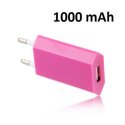 CARICATORE DA RETE 1000mAh CON 1 PORTA USB COLORE FUCSIA (TCUSB.SLIM.FU.1A)