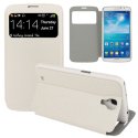 CUSTODIA FLIP COVER ORIZZONTALE CON FINESTRA IDENTIFICATIVO CHIAMANTE per SAMSUNG I9200 GALAXY MEGA BIANCO