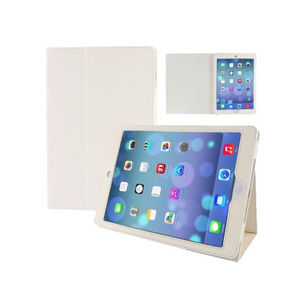 CUSTODIA BOOK ORIZZONTALE PELLE per APPLE IPAD AIR, IPAD 5 CON STAND COLORE BIANCO