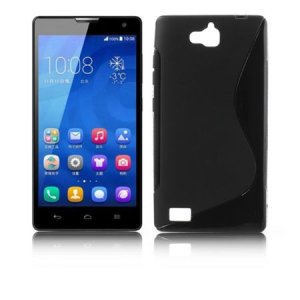 CUSTODIA GEL TPU SILICONE DOUBLE per HUAWEI HONOR 3C COLORE NERO