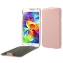 CUSTODIA FLIP VERTICALE ULTRA SLIM SIMILPELLE per SAMSUNG G900F GALAXY S5, GALAXY S5 NEO G903F COLORE ROSA