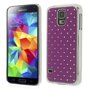 CUSTODIA BACK RIGIDA CON BRILLANTINI per SAMSUNG G900F GALAXY S5, GALAXY S5 NEO G903F, GALAXY S5 PLUS COLORE VIOLA