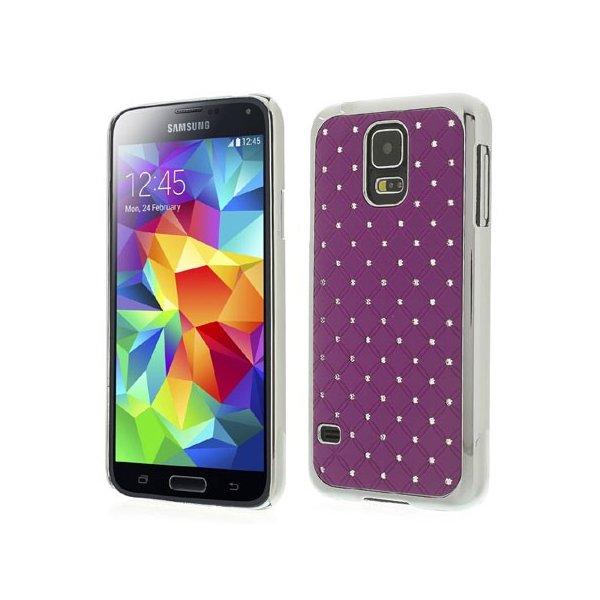 CUSTODIA BACK RIGIDA CON BRILLANTINI per SAMSUNG G900F GALAXY S5, GALAXY S5 NEO G903F, GALAXY S5 PLUS COLORE VIOLA