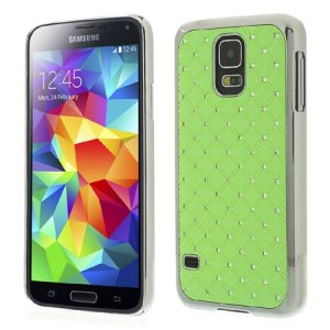 CUSTODIA BACK RIGIDA CON BRILLANTINI per SAMSUNG G900F GALAXY S5, GALAXY S5 NEO G903F, GALAXY S5 PLUS COLORE VERDE