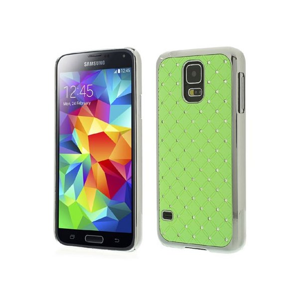 CUSTODIA BACK RIGIDA CON BRILLANTINI per SAMSUNG G900F GALAXY S5, GALAXY S5 NEO G903F, GALAXY S5 PLUS COLORE VERDE