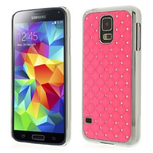 CUSTODIA BACK RIGIDA CON BRILLANTINI per SAMSUNG G900F GALAXY S5, GALAXY S5 NEO G903F, GALAXY S5 PLUS COLORE ROSA