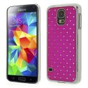 CUSTODIA BACK RIGIDA CON BRILLANTINI per SAMSUNG G900F GALAXY S5, GALAXY S5 NEO G903F, GALAXY S5 PLUS COLORE FUCSIA