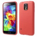 CUSTODIA GEL TPU SILICONE per SAMSUNG G900F GALAXY S5, GALAXY S5 NEO G903F, GALAXY S5 PLUS COLORE ROSSO EFFETTO PUNTINATO