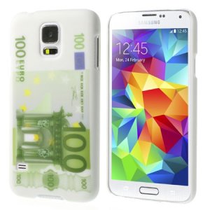 CUSTODIA BACK RIGIDA per SAMSUNG G900F GALAXY S5, GALAXY S5 NEO G903F, GALAXY S5 PLUS FANTASIA BANCONOTA 100 EURO