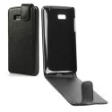 CUSTODIA FLIP VERTICALE PELLE per HTC DESIRE 600 COLORE NERO