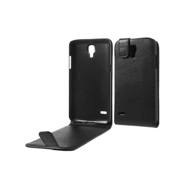 CUSTODIA FLIP VERTICALE PELLE per SAMSUNG G910S GALAXY ROUND COLORE NERO