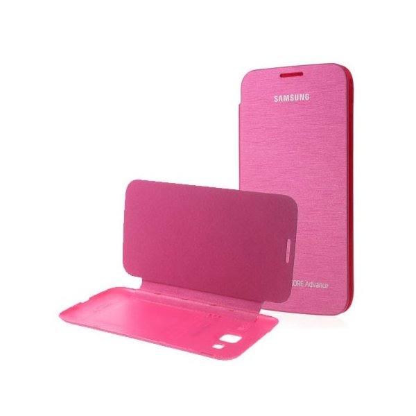 CUSTODIA FLIP COVER ORIZZONTALE per SAMSUNG I8580 GALAXY CORE ADVANCE COLORE FUCSIA