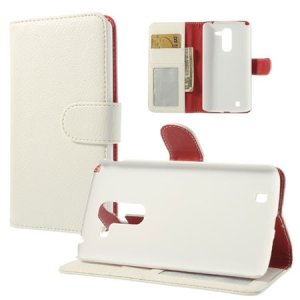 CUSTODIA FLIP ORIZZONTALE PELLE RUVIDA per LG G PRO 2, D837, D838, F350 CON STAND E TASCHE PORTA CARTE COLORE BIANCO