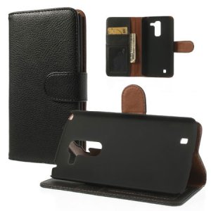 CUSTODIA FLIP ORIZZONTALE PELLE RUVIDA per LG G PRO 2, D837, D838, F350 CON STAND E TASCHE PORTA CARTE COLORE NERO