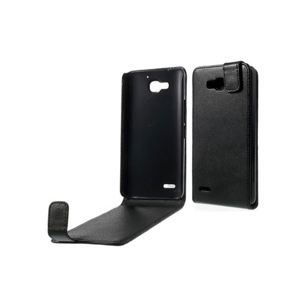 CUSTODIA FLIP VERTICALE PELLE per HUAWEI HONOR 3X, G750 COLORE NERO