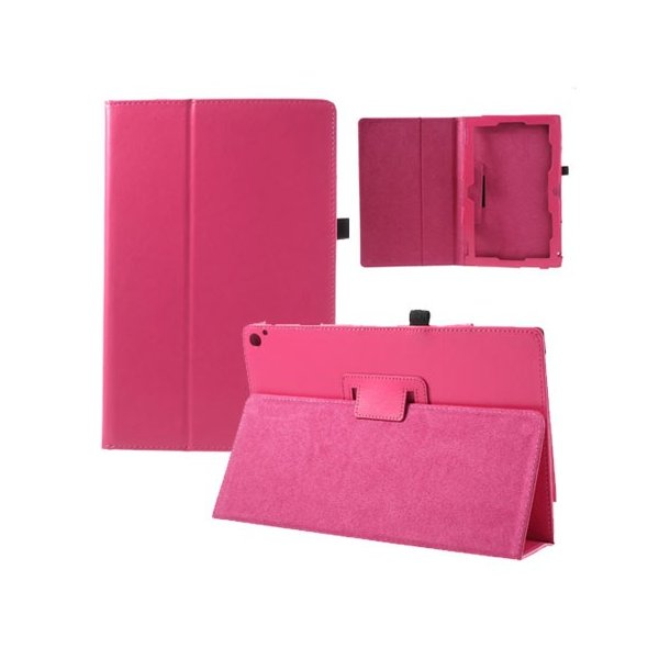 CUSTODIA BOOK PELLE per NOKIA LUMIA 2520, 10.1" POLLICI CON STAND E PORTA PENNA COLORE FUCSIA