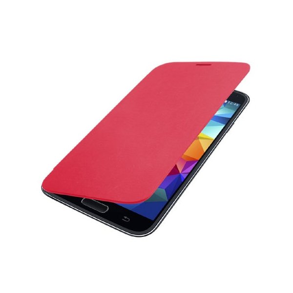 CUSTODIA FLIP COVER ORIZZONTALE per SAMSUNG G900 GALAXY S5, GALAXY S5 PLUS COLORE ROSSO