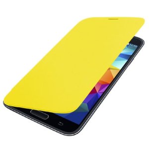 CUSTODIA FLIP COVER ORIZZONTALE per SAMSUNG G900 GALAXY S5, GALAXY S5 PLUS COLORE GIALLO