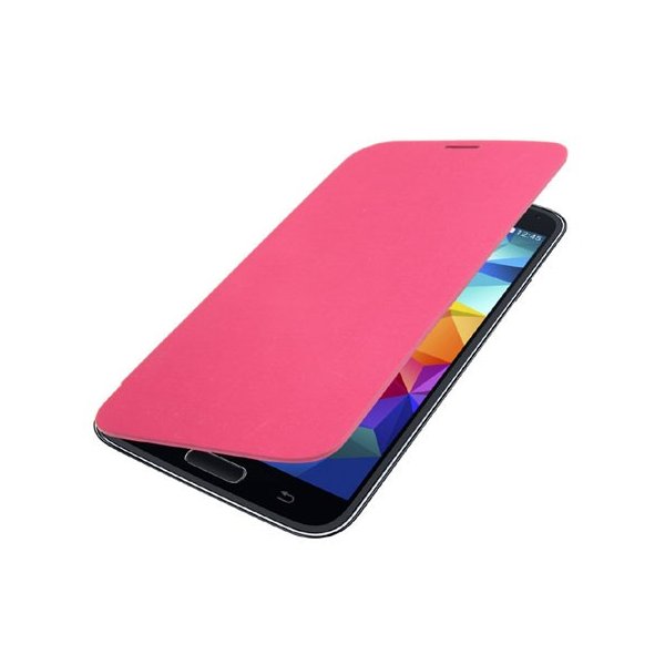 CUSTODIA FLIP COVER ORIZZONTALE per SAMSUNG G900 GALAXY S5, GALAXY S5 PLUS COLORE ROSA