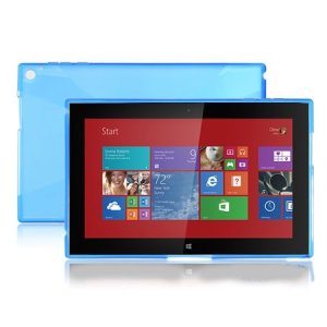 CUSTODIA GEL TPU SILICONE DOUBLE X-LINE per NOKIA LUMIA 2520, 10.1" POLLICI COLORE BLU