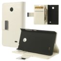 CUSTODIA FLIP ORIZZONTALE PELLE per NOKIA X, X+ CON STAND E TASCHE PORTA CARTE COLORE BIANCO