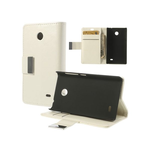 CUSTODIA FLIP ORIZZONTALE PELLE per NOKIA X, X+ CON STAND E TASCHE PORTA CARTE COLORE BIANCO