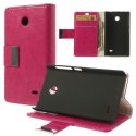 CUSTODIA FLIP ORIZZONTALE PELLE per NOKIA X, X+ CON STAND E TASCHE PORTA CARTE COLORE FUCSIA