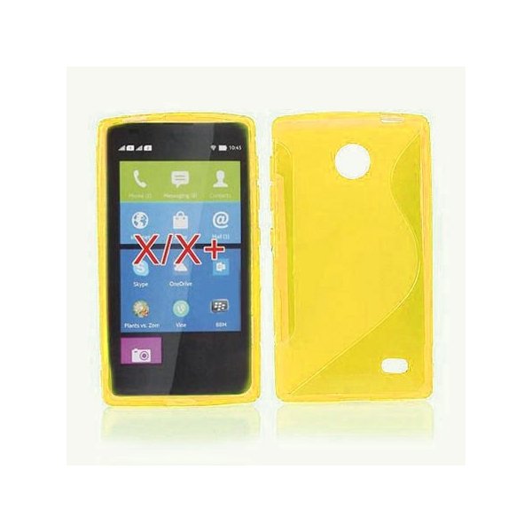 CUSTODIA GEL TPU SILICONE DOUBLE per NOKIA X, X+ COLORE GIALLO