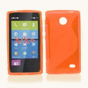 CUSTODIA GEL TPU SILICONE DOUBLE per NOKIA X, X+ COLORE ARANCIONE