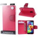 CUSTODIA FLIP ORIZZONTALE PELLE per SAMSUNG G900 GALAXY S5, S5 NEO CON INTERNO IN TPU SILICONE E STAND FUCSIA SONATA BLISTER