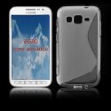 CUSTODIA GEL TPU SILICONE DOUBLE per SAMSUNG I8580 GALAXY CORE ADVANCE COLORE BIANCO-TRASPARENTE