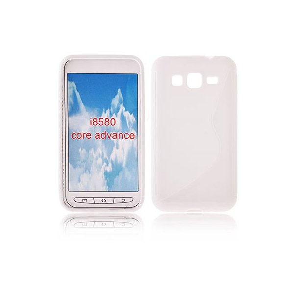 CUSTODIA GEL TPU SILICONE DOUBLE per SAMSUNG I8580 GALAXY CORE ADVANCE COLORE BIANCO