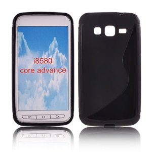 CUSTODIA GEL TPU SILICONE DOUBLE per SAMSUNG I8580 GALAXY CORE ADVANCE COLORE NERO